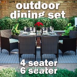 Rattan Garden Dining Set Furniture Table Chairs Outdoor 4 6 Seater Patio Malpas