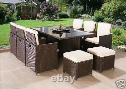 Rattan Garden Furniture Cube Set Chairs Sofa Table Outdoor Patio Wicker