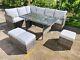 Rattan Garden Furniture Set Corner Lounge Outdoor Canapé Chaise Tabourets Patio