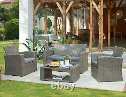 Rattan Garden Meubles Lounge Set Table Extérieure Chaises Canapé Conservatoire Patio