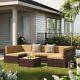 Rattan Modular Corner Sofa Garden Patio Outdoor Settee Set Avec Coussins
