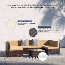 Rattan Modular Corner Sofa Garden Patio Outdoor Settee Set Avec Coussins