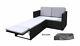 Rattan Outdoor Garden Sofa Furniture Love Bed Patio 2 Places Black With Cover