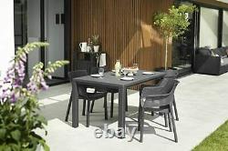 Table À Manger Keter 6 Chaises Set Extérieur Graphite Gris Patio Noir Rattan Garden