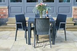 Table Et Chaises En Rotin Pour Patio / Extérieur / Intérieur / Empilable / Pour Jardin