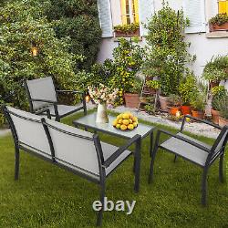 Table Extérieure +3 Chaises Pour 4 Seater Garden Meubles Sets Conservatoire Patio Uk