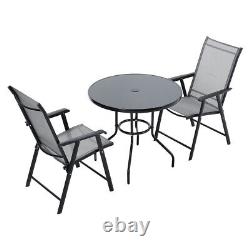 Table de jardin et chaises Mobilier de patio extérieur Ensembles de bistro avec trou pour parasol