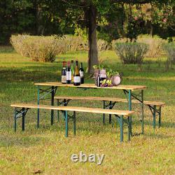 Table pliante de jardin et ensemble banc de bière pour l'extérieur - Siège pliant pour fête, camping sur le patio