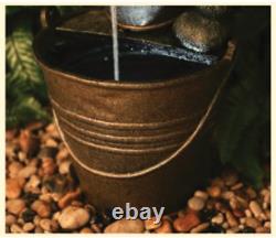 Tapez Bucket Intérieur Extérieur Patio Tiered Garden Caractéristique De L'eau Avec Lumières Led