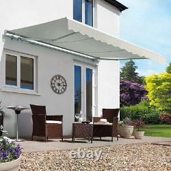 Uv Sun Garden Shade Retractable Patio Awning Manual Shelter Outdoor Canopy Grey