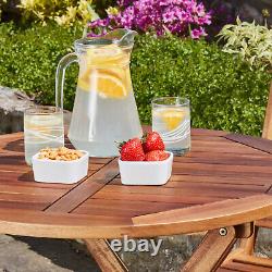 Vie de jardin Ensemble de mobilier de bistro en bois Table pliante extérieure et 2 chaises de patio
