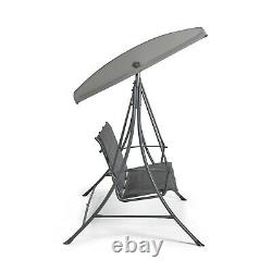 Vonhaus 3 Seater Swing Siège Avec Canopy Outdoor Garden Patio Swinging Chair